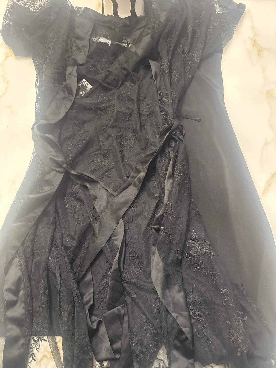 Black Lace Kimono Robe - photo 3