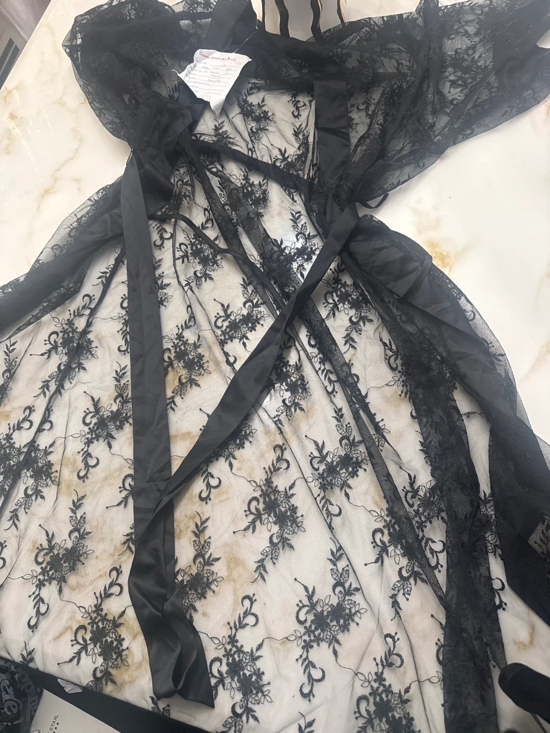 Black Lace Kimono Robe - photo 5