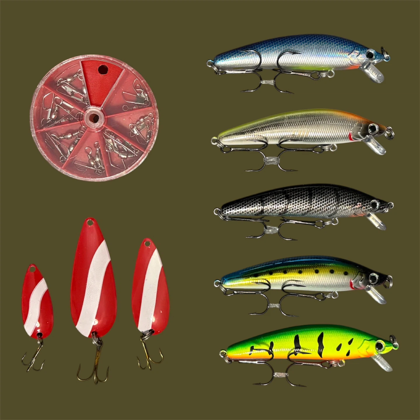 Fishing Lures and Swivels Set
