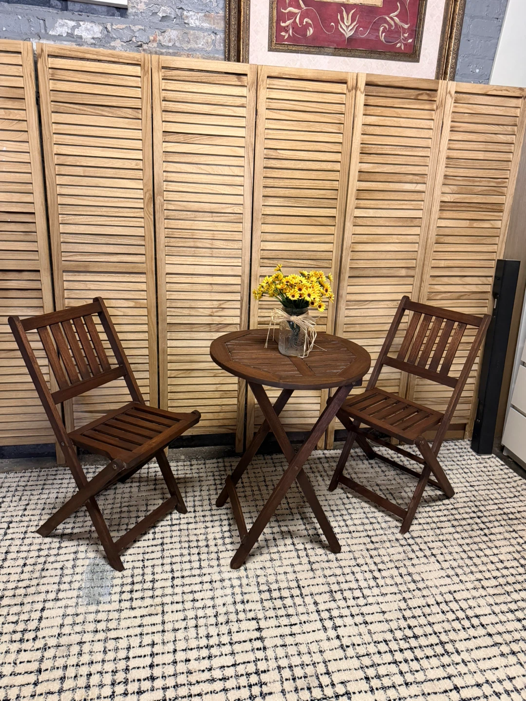 Wooden Folding Bistro Set - photo 2