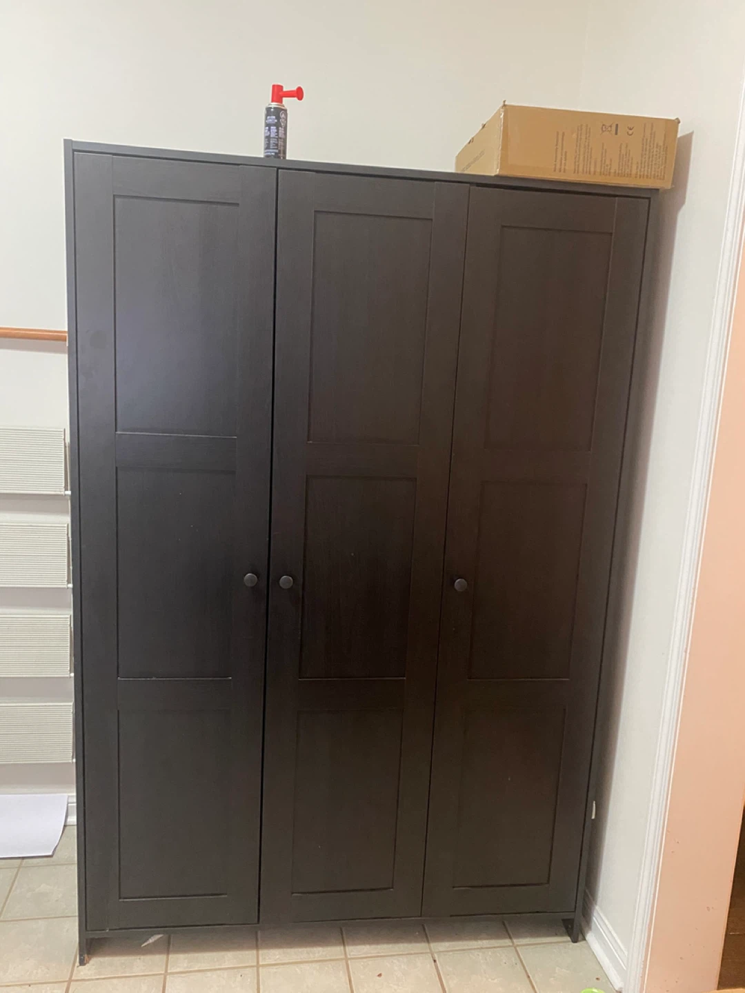 IKEA Dark Brown Three-Door Wardrobe