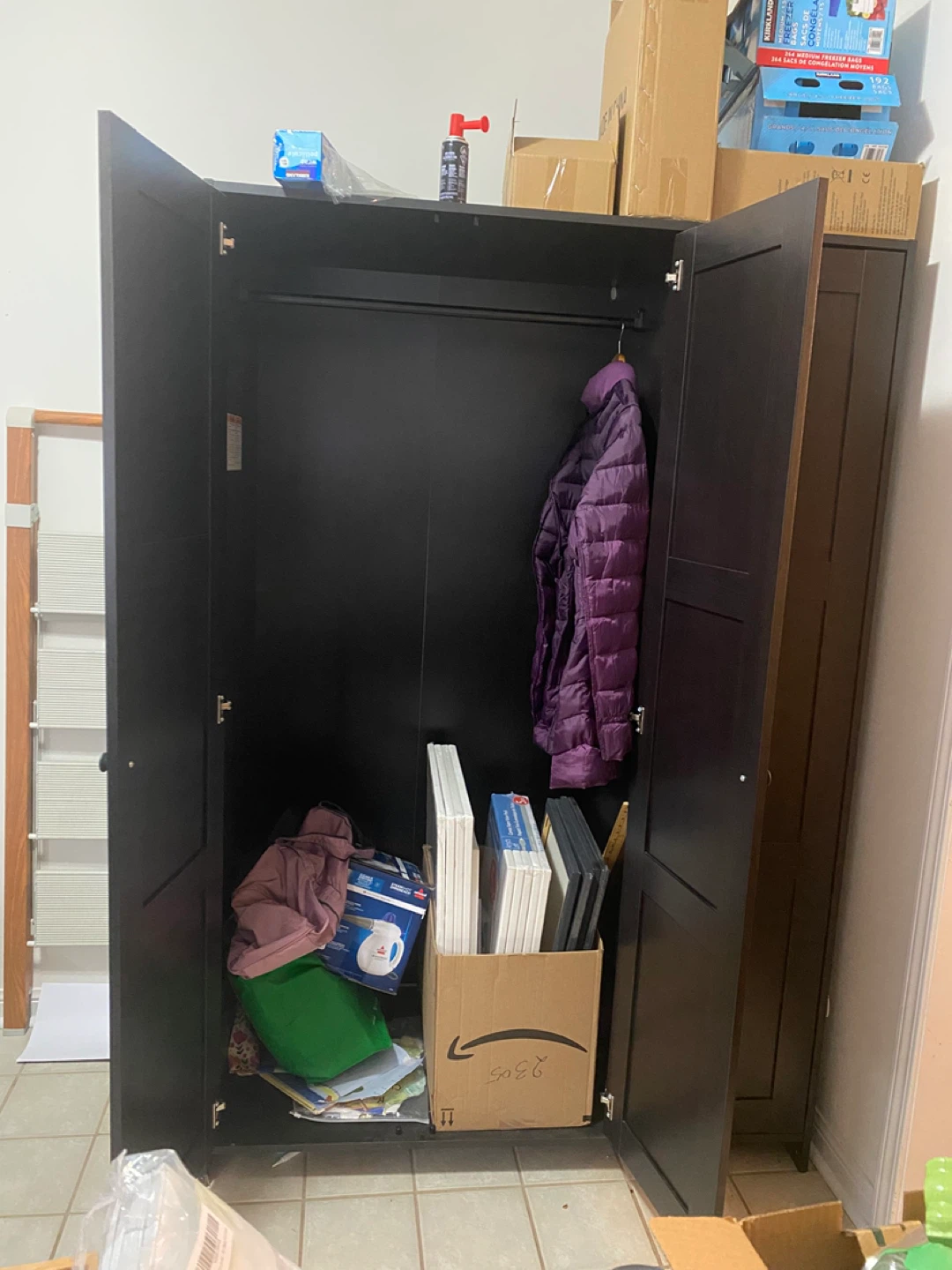 IKEA Dark Brown Three-Door Wardrobe - photo 3