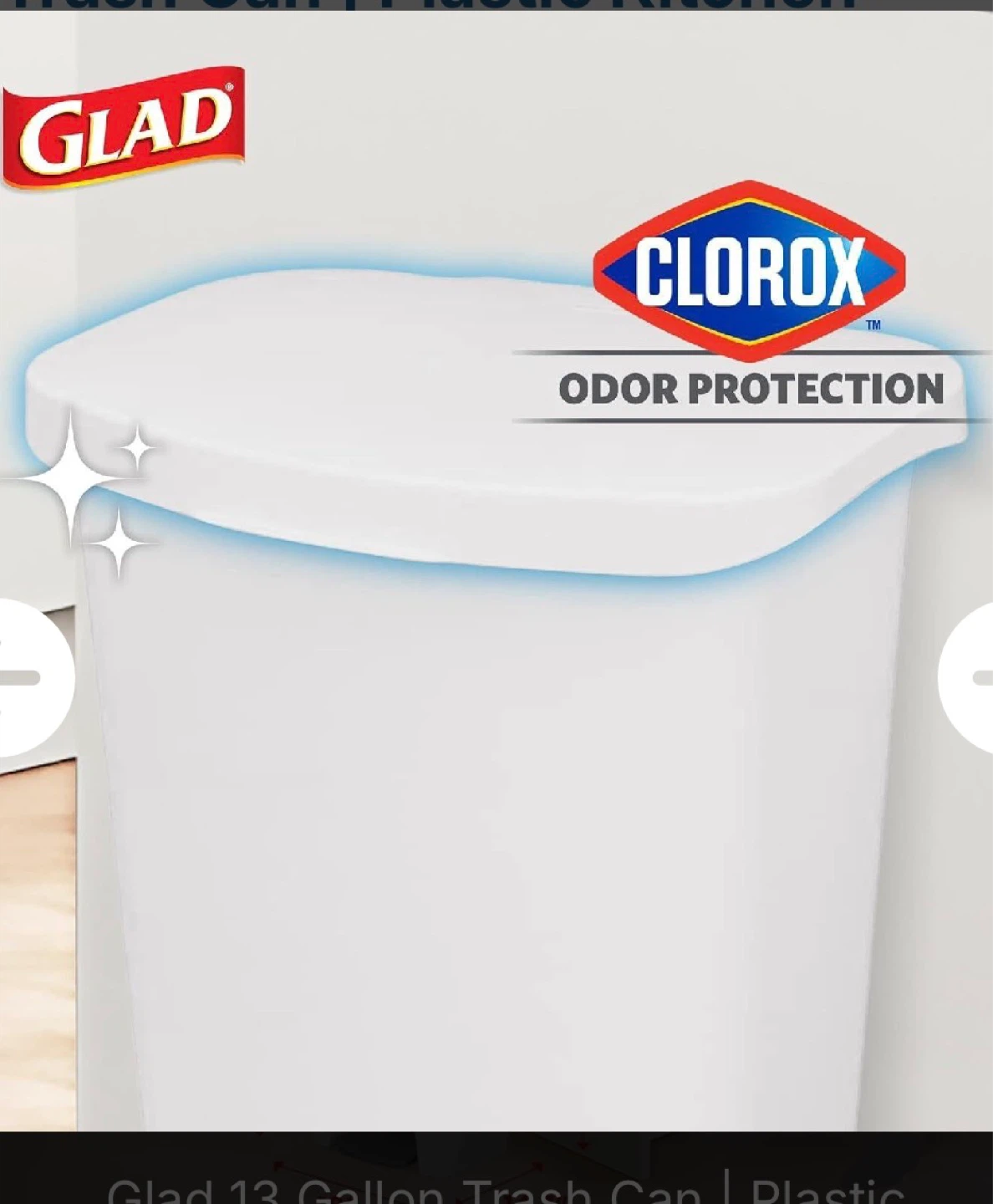 Glad 13 Gallon Step Can with Odor Protection
