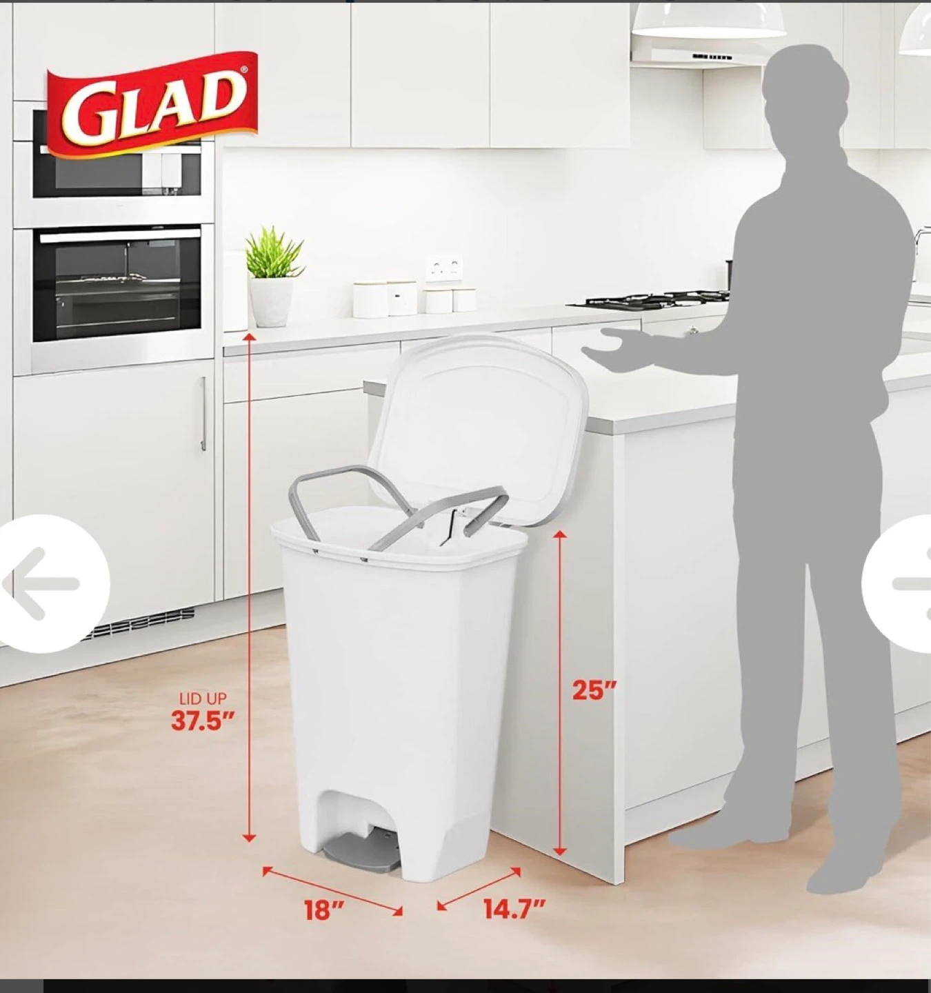 Glad 13 Gallon Step Can with Odor Protection - photo 2