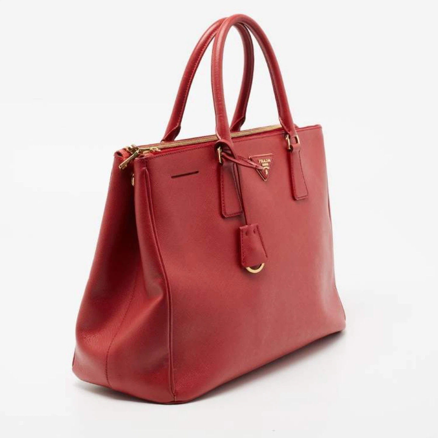 Prada Red Saffiano Lux Leather Large Double Zip Tote - photo 2