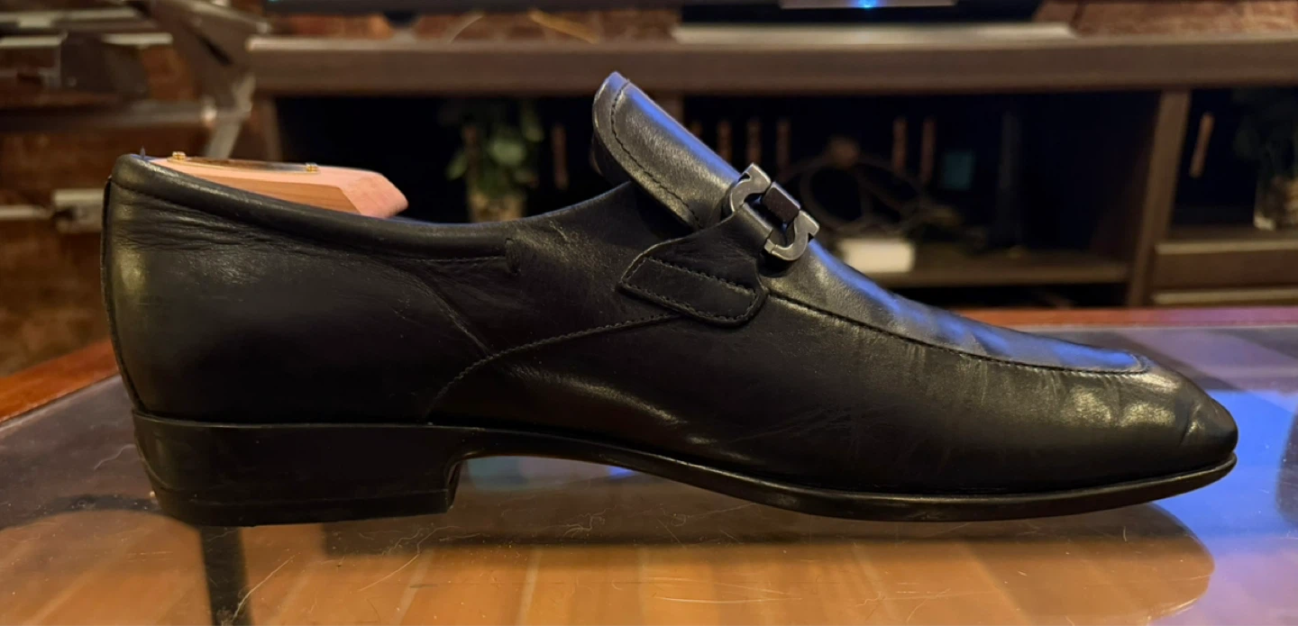 Salvatore Ferragamo Black Leather Loafers - Size 11.5 - photo 4