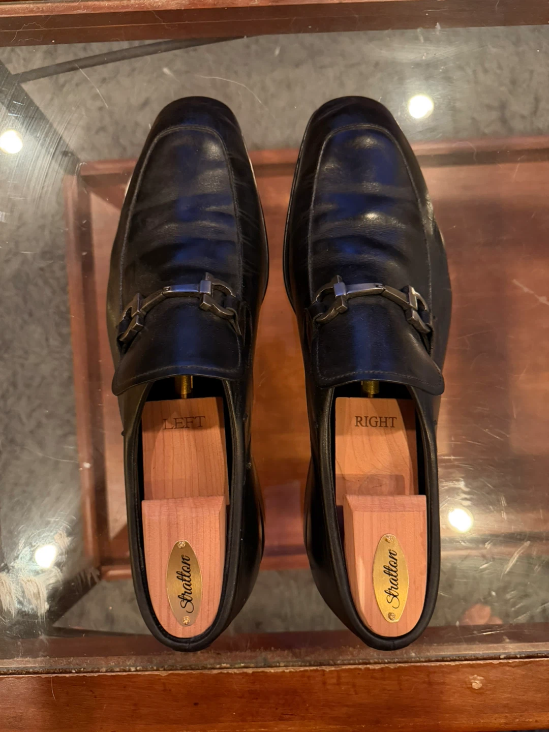 Salvatore Ferragamo Black Leather Loafers - Size 11.5 - photo 2