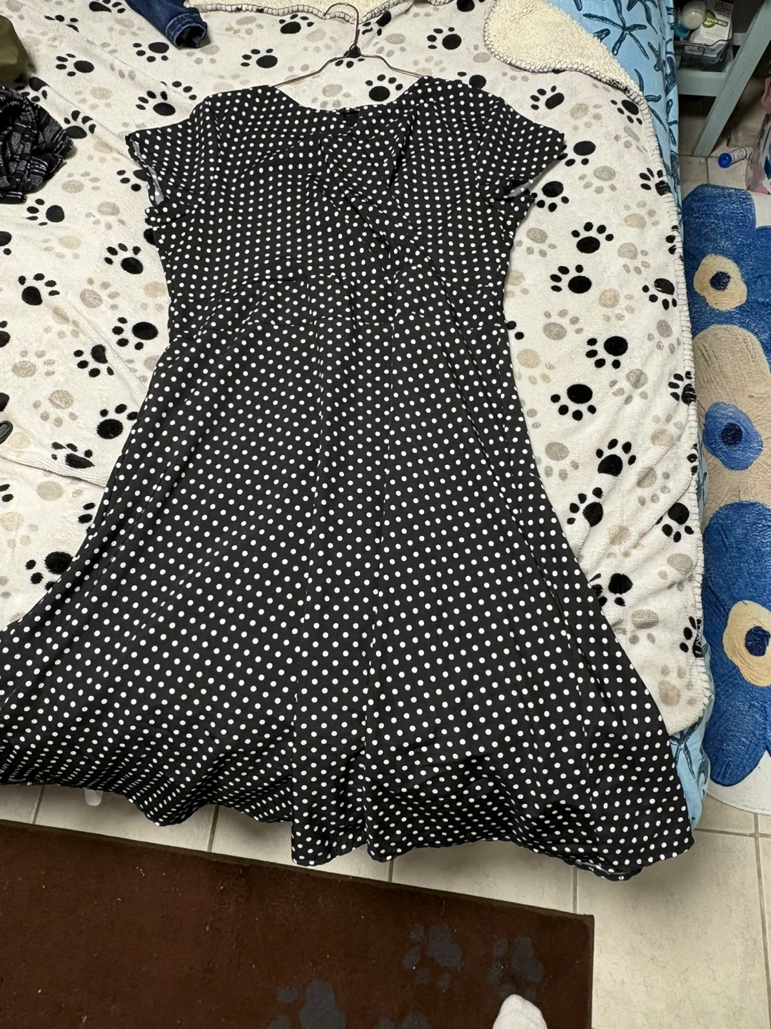 Black and White Polka Dot Midi Dress