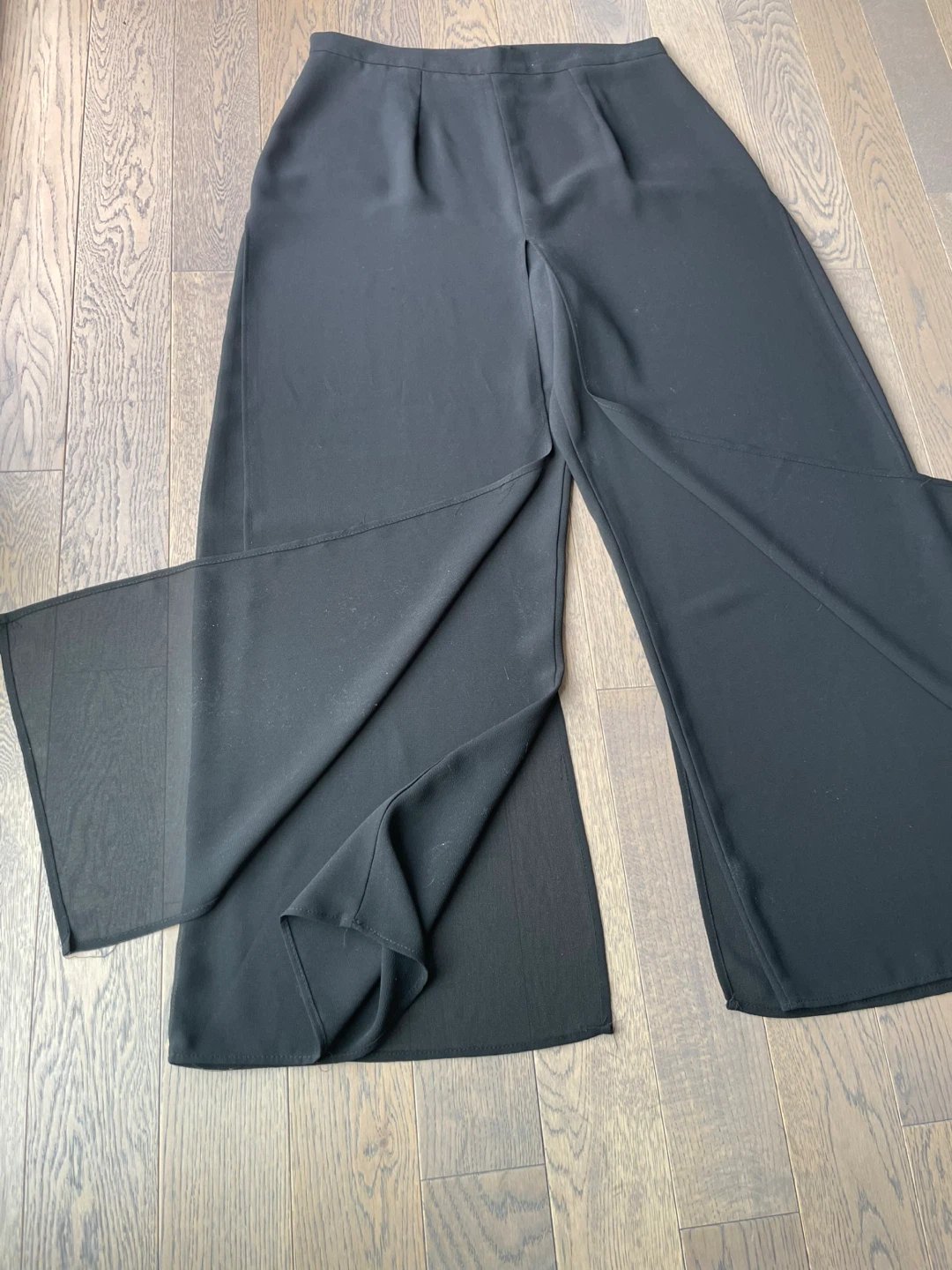 Black Wide Leg Pants with Slits - photo 5