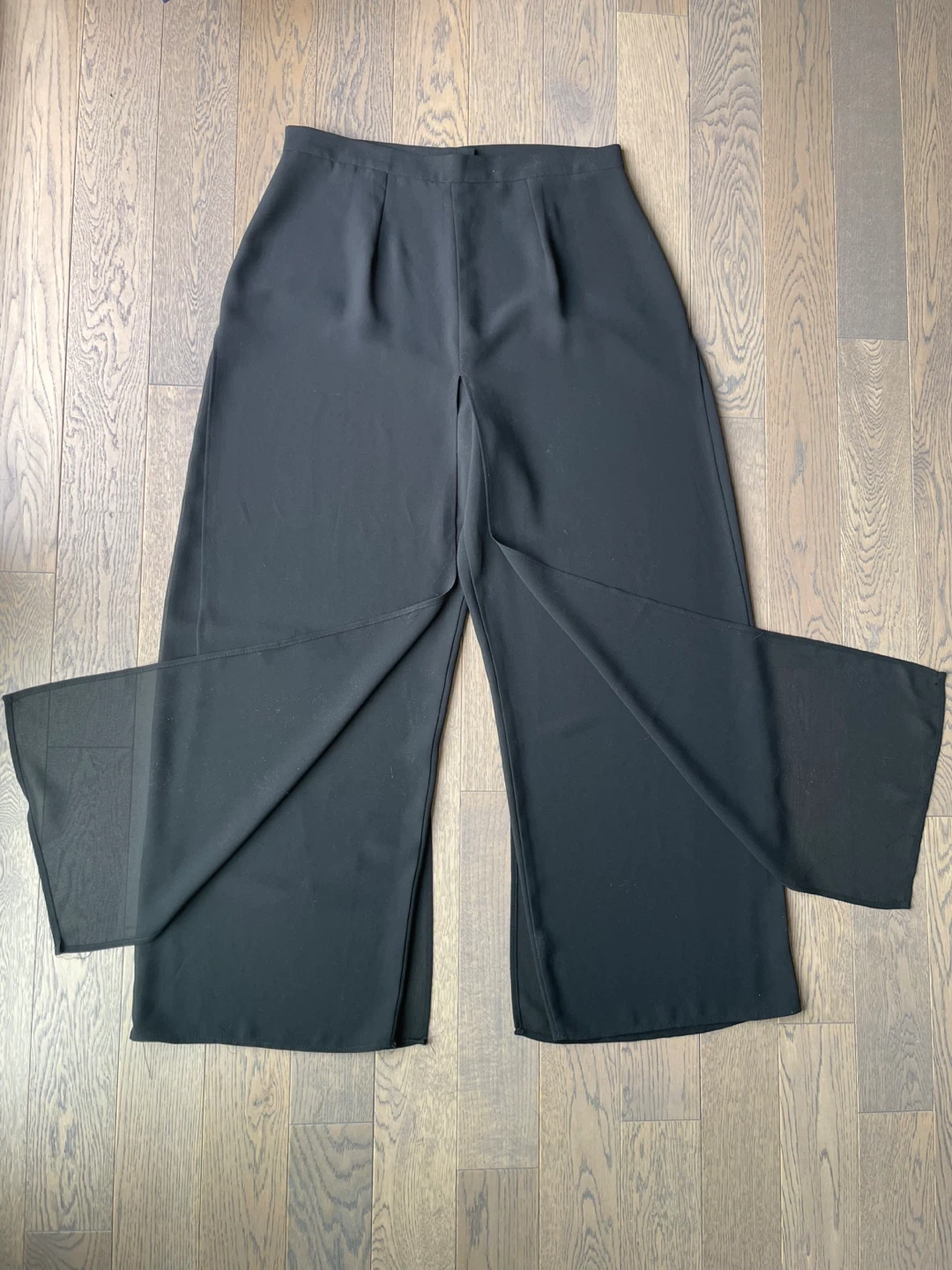 Black Wide Leg Pants with Slits