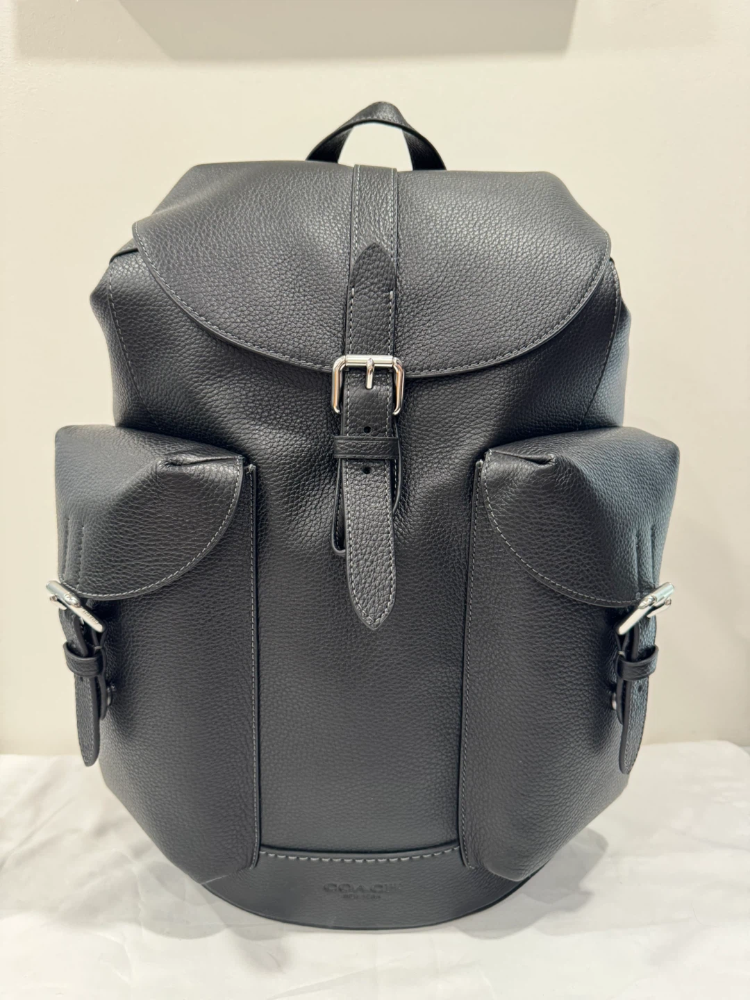 Coach Black Leather Backpack