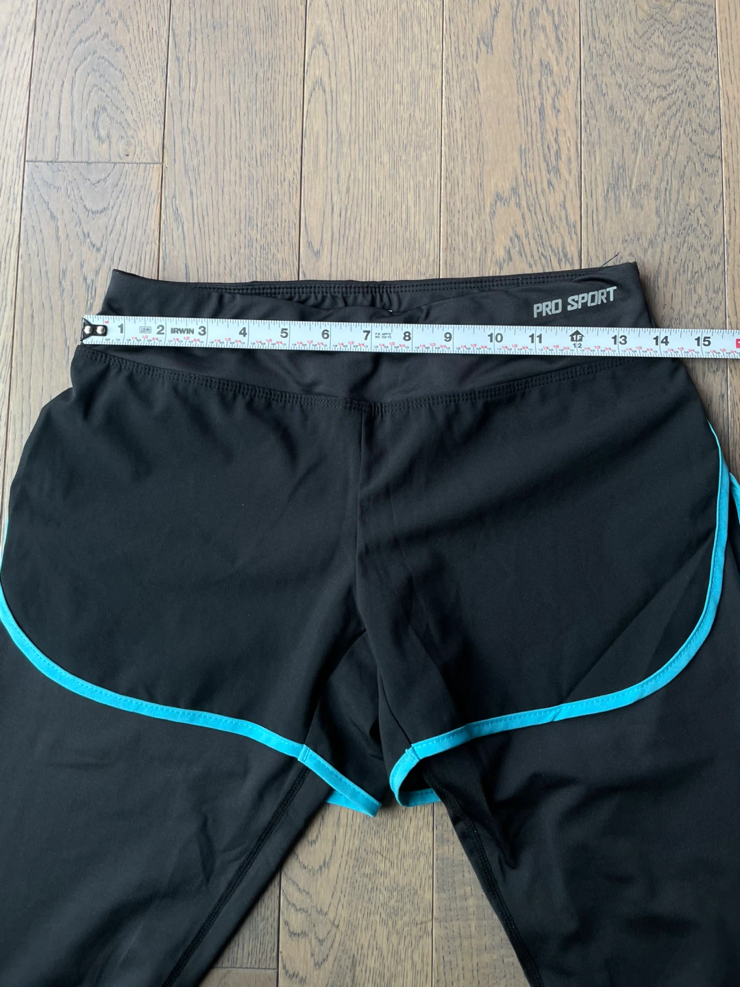 PRO SPORT Black & Blue Athletic Leggings with Built-in Shorts - photo 4