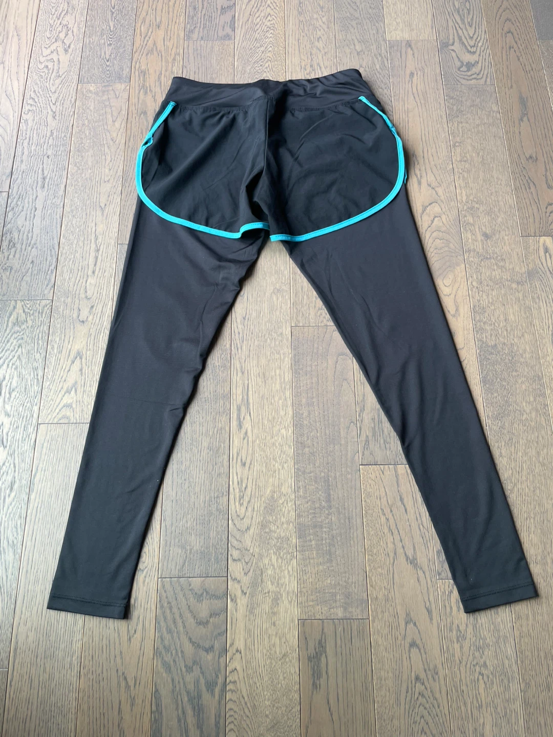 PRO SPORT Black & Blue Athletic Leggings with Built-in Shorts - photo 5