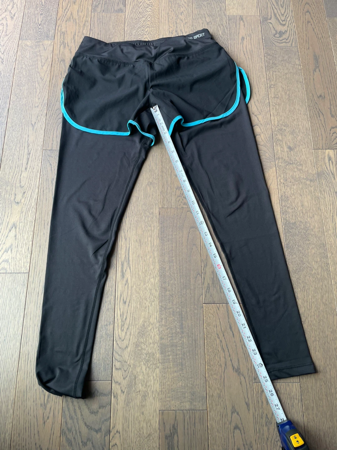 PRO SPORT Black & Blue Athletic Leggings with Built-in Shorts - photo 3