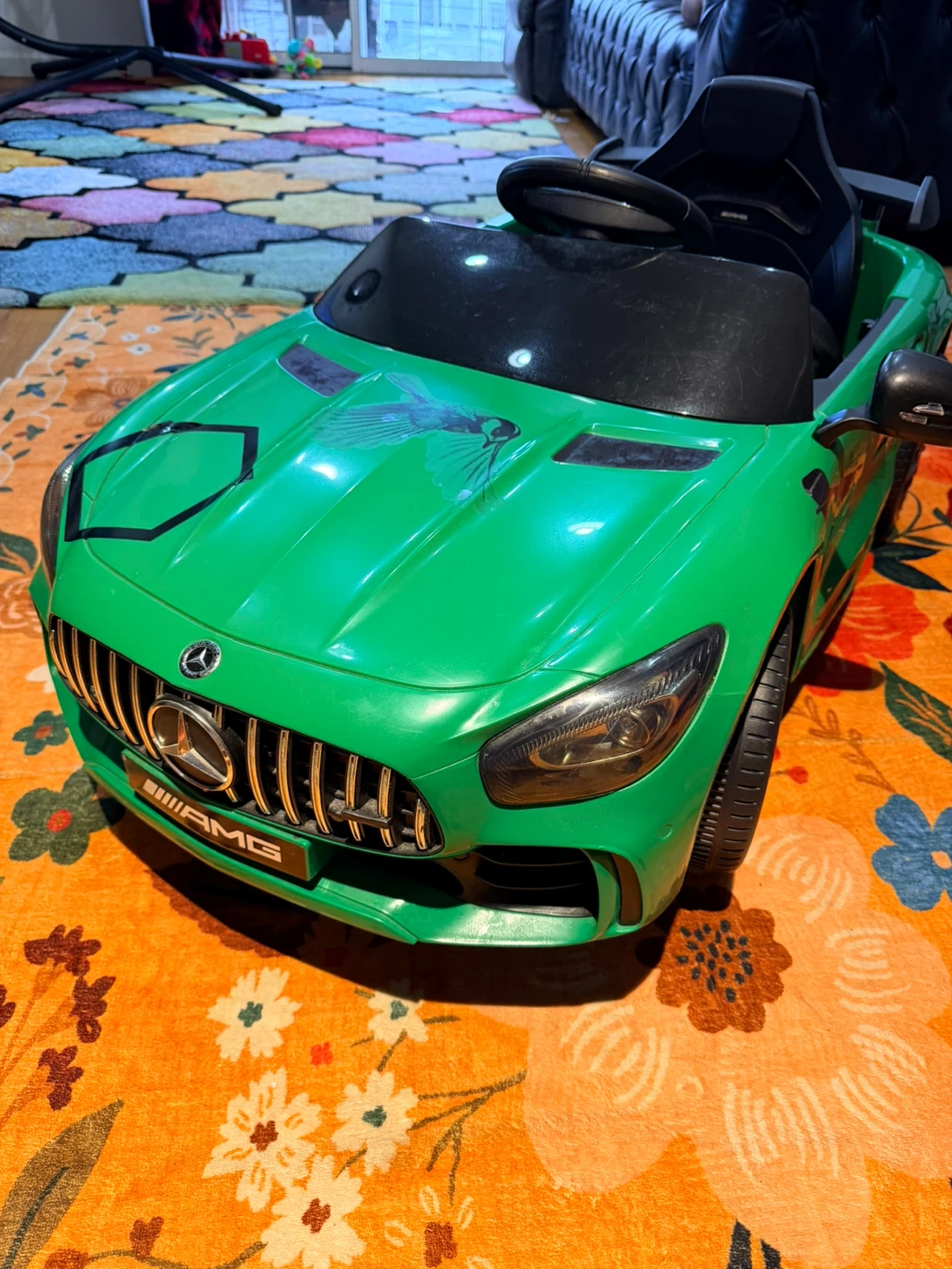 Kids Ride-On Car - Green Mercedes Style