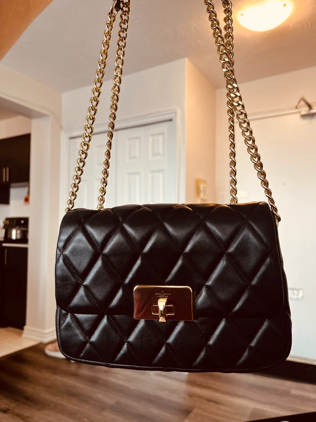 Kate Spade New York Quilted Black Leather Shoulder Bag