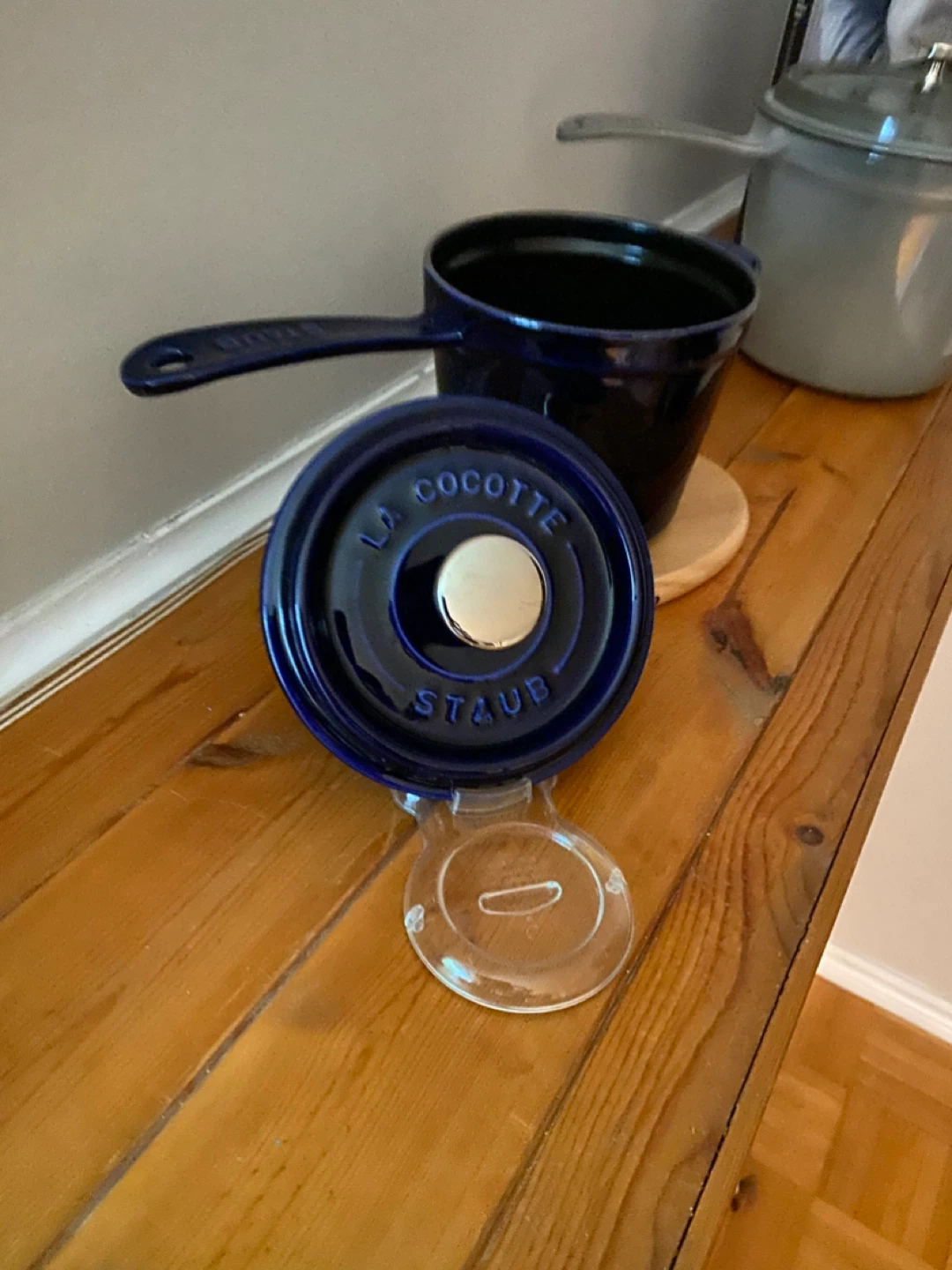 STAUB sauce pan in cast iron, round, blue - photo 3