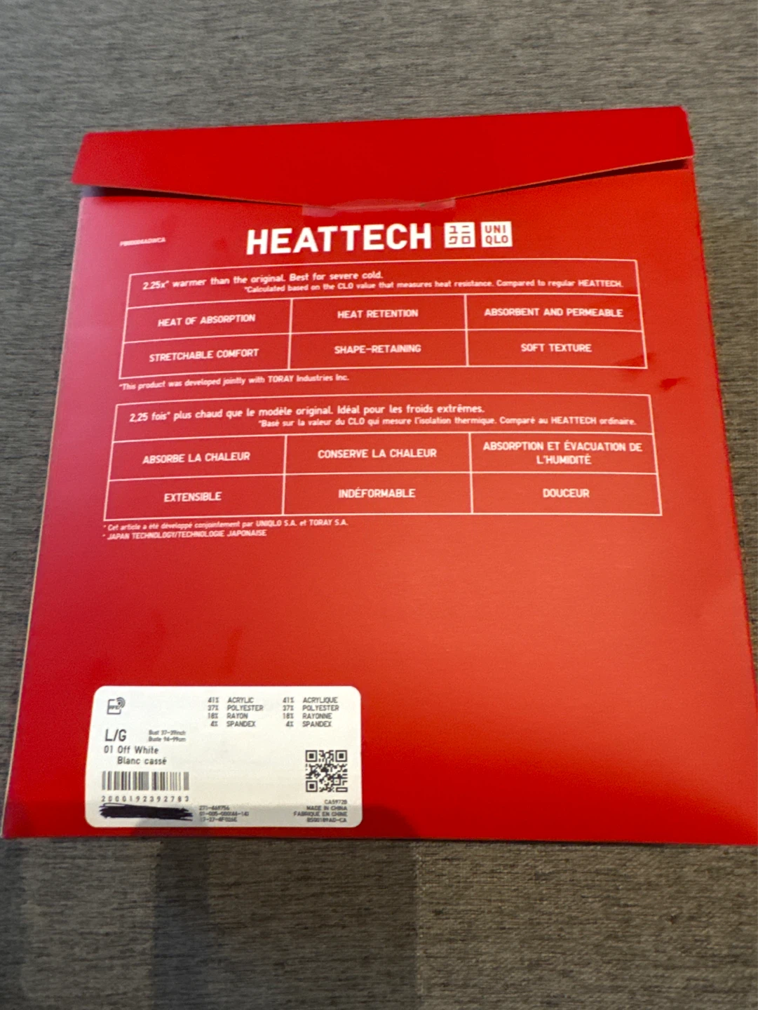 UNIQLO HEATTECH Ultra Warm Long Sleeve Shirt - Off White - L/G - photo 2