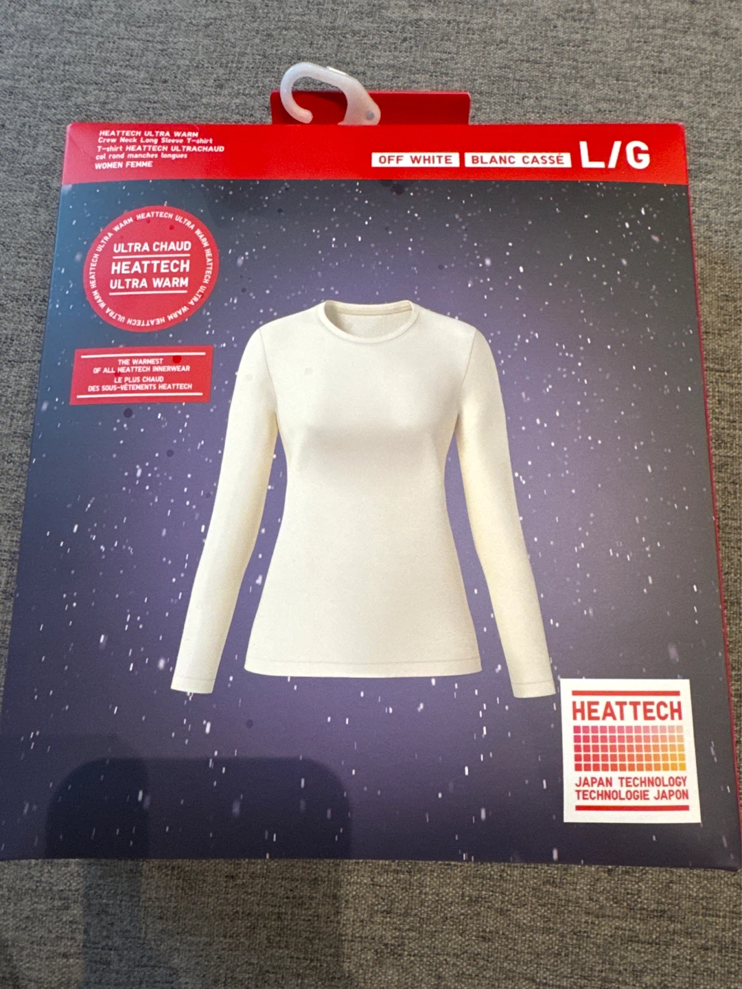 UNIQLO HEATTECH Ultra Warm Long Sleeve Shirt - Off White - L/G