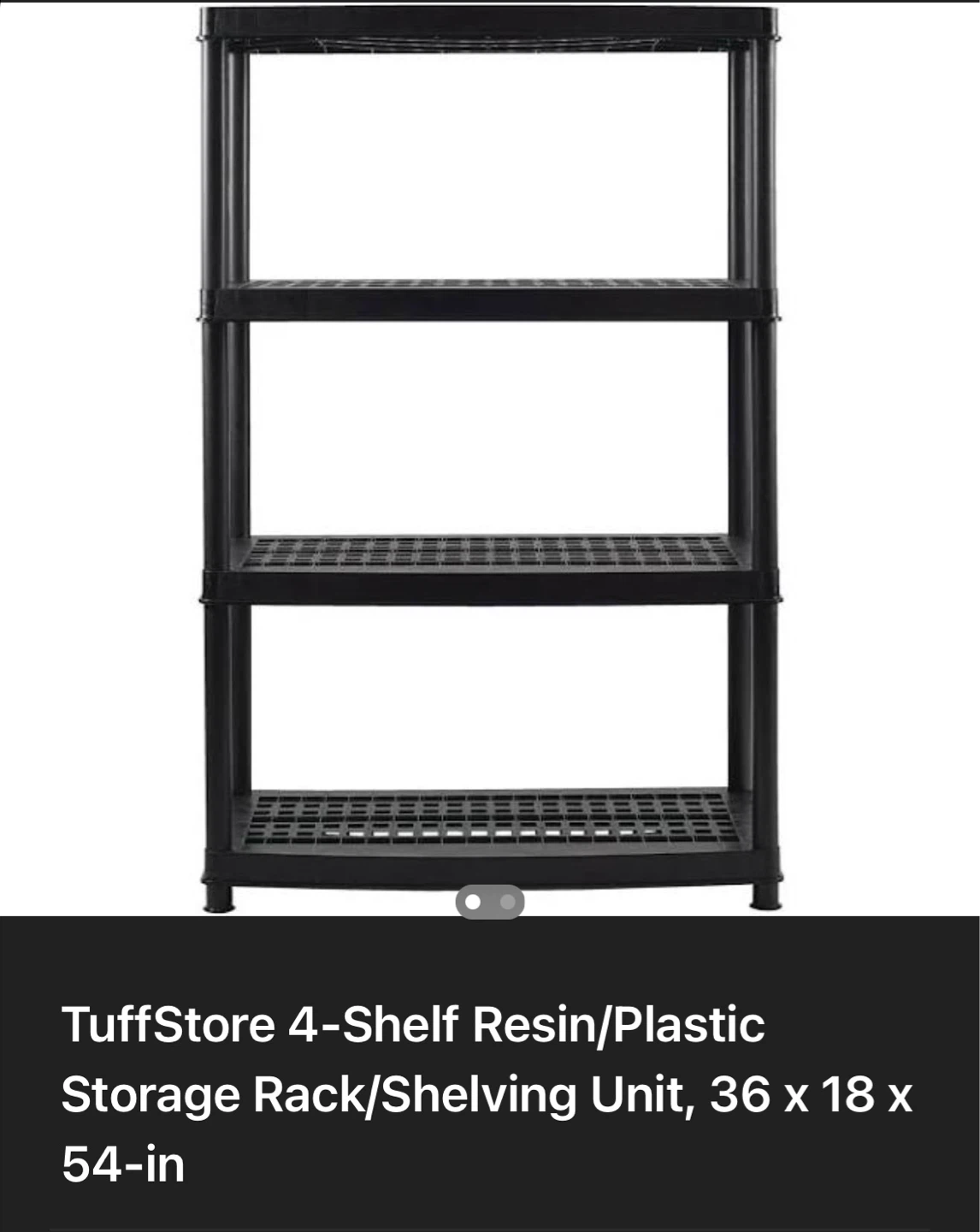 TuffStore 4-Shelf Resin Plastic Storage Rack. - photo 2