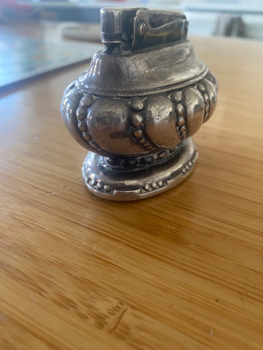 Vintage Ornate Silver Table Lighter