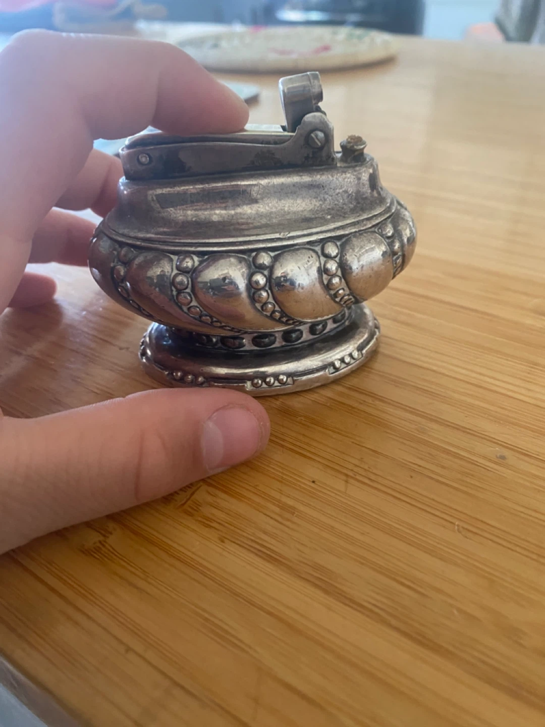 Vintage Ornate Silver Table Lighter - photo 2