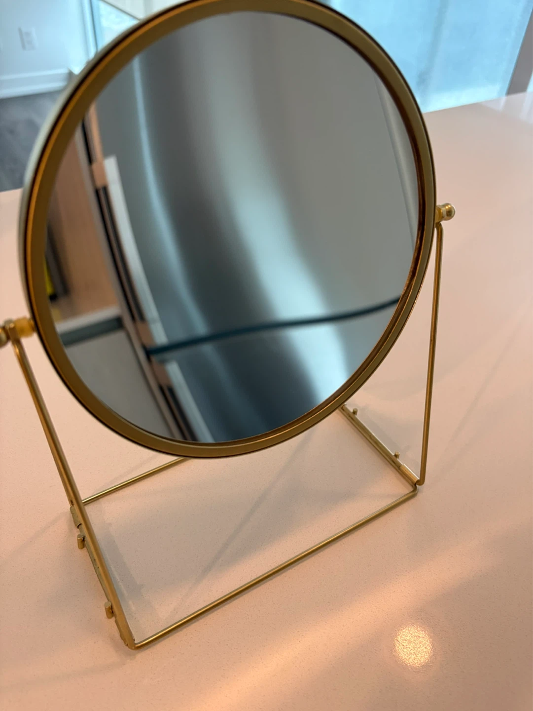 Gold Round Tabletop Vanity Mirror - photo 2