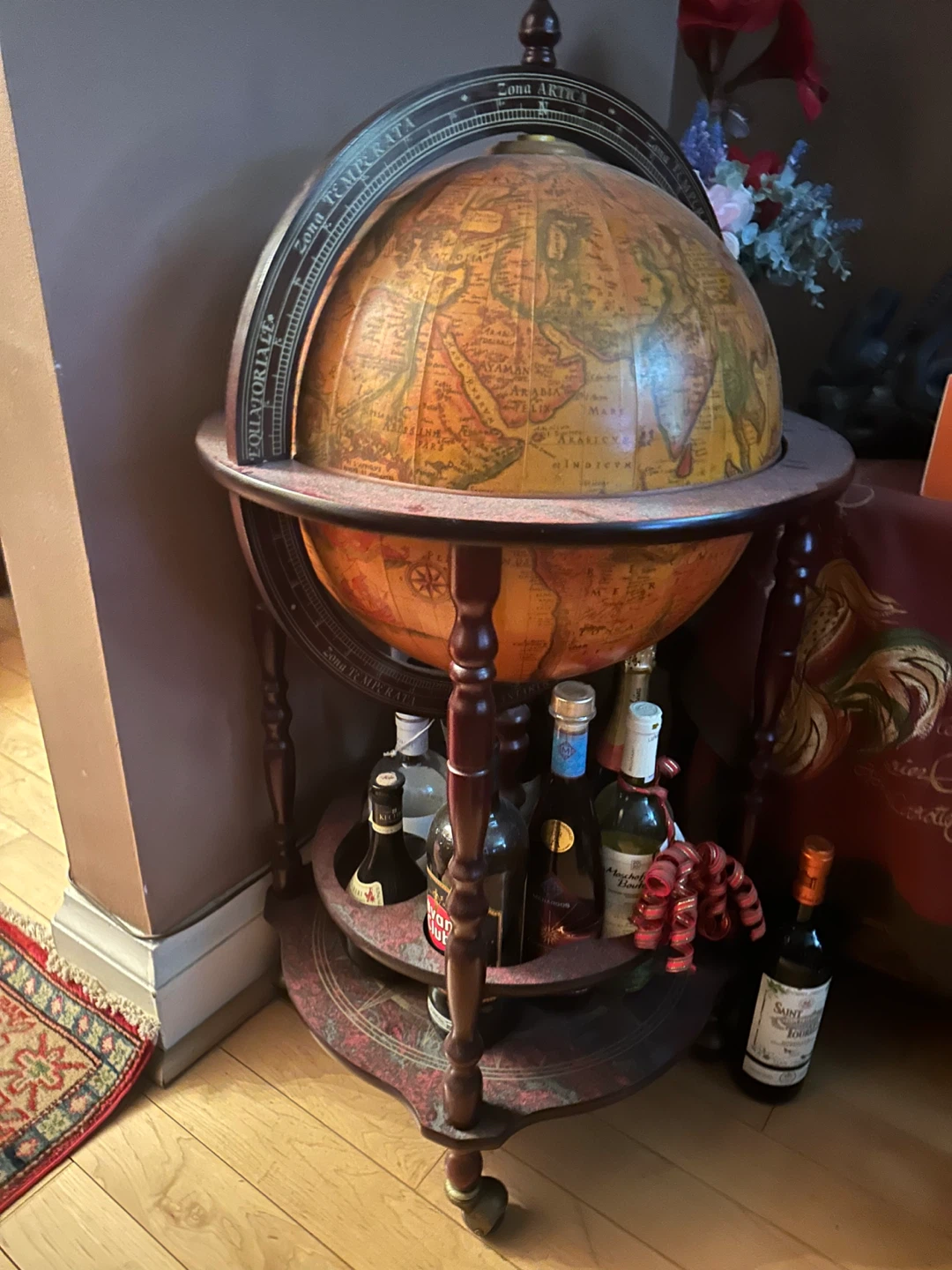 Vintage Globe Bar Cart