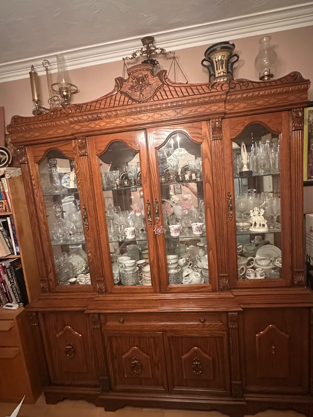 Solid Oak China Cabinet