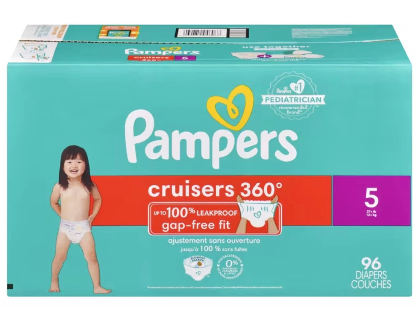 Pampers Cruisers 360 Diapers Size 5, 96 Count