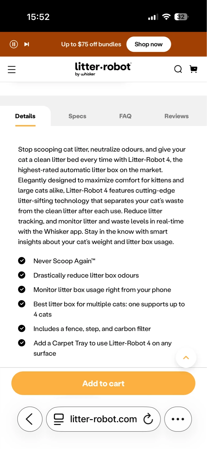 Litter-Robot 4 Automatic Self-Cleaning Litter Box - photo 2
