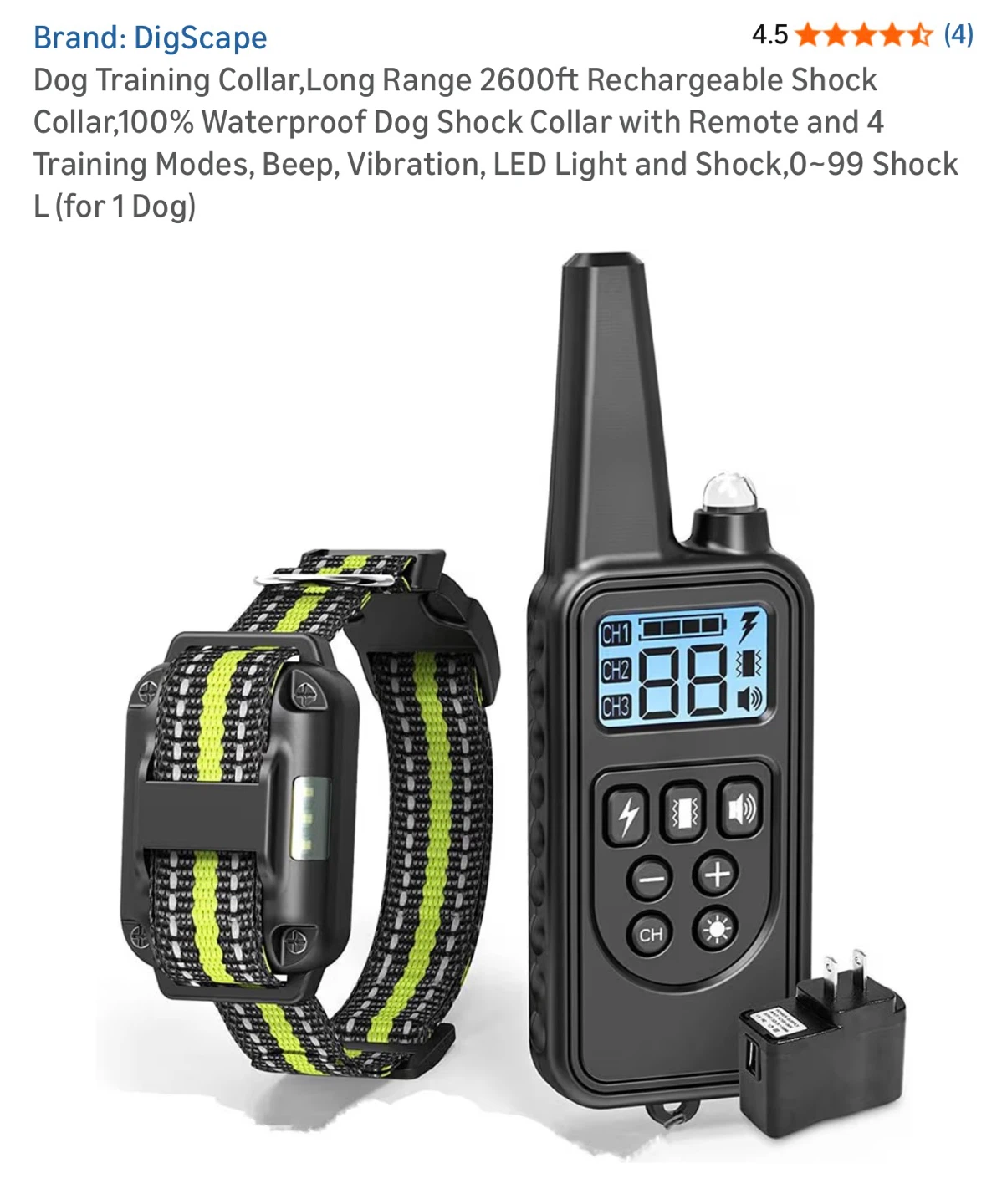 Dog Training Collar Long Range Rechargeable Shock Collar