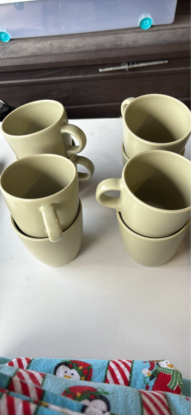 IKEA Green Mugs (Set of 8)