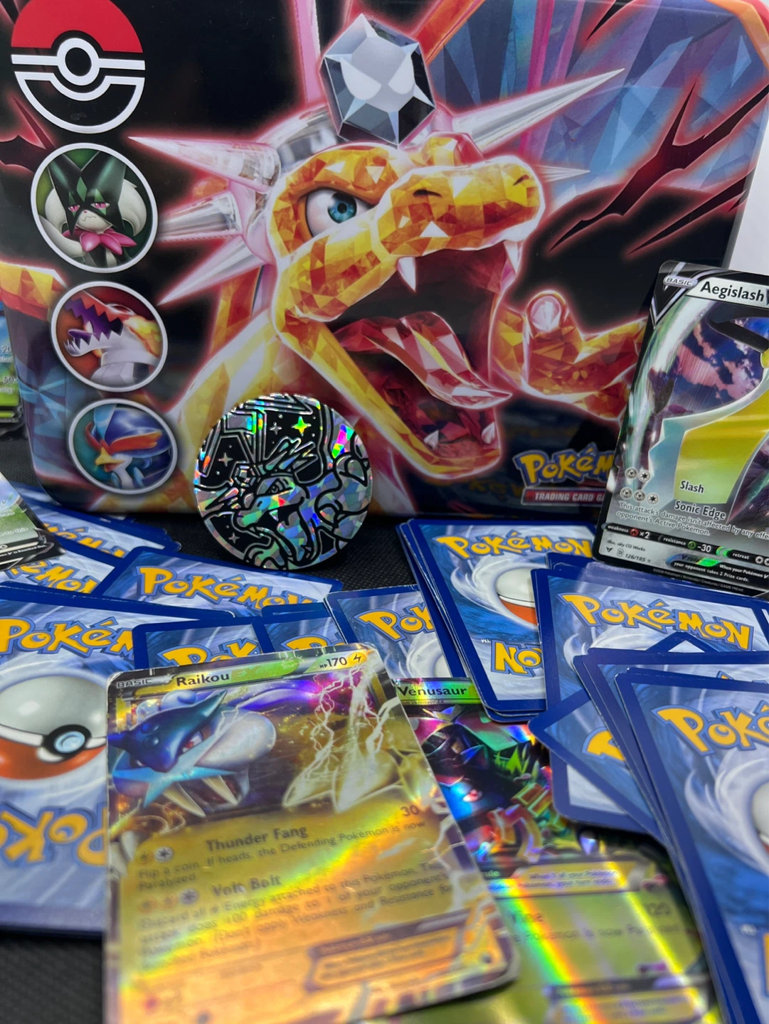 Pokémon! Surprise!!.. Trading Card Tin with Assorted Cards
