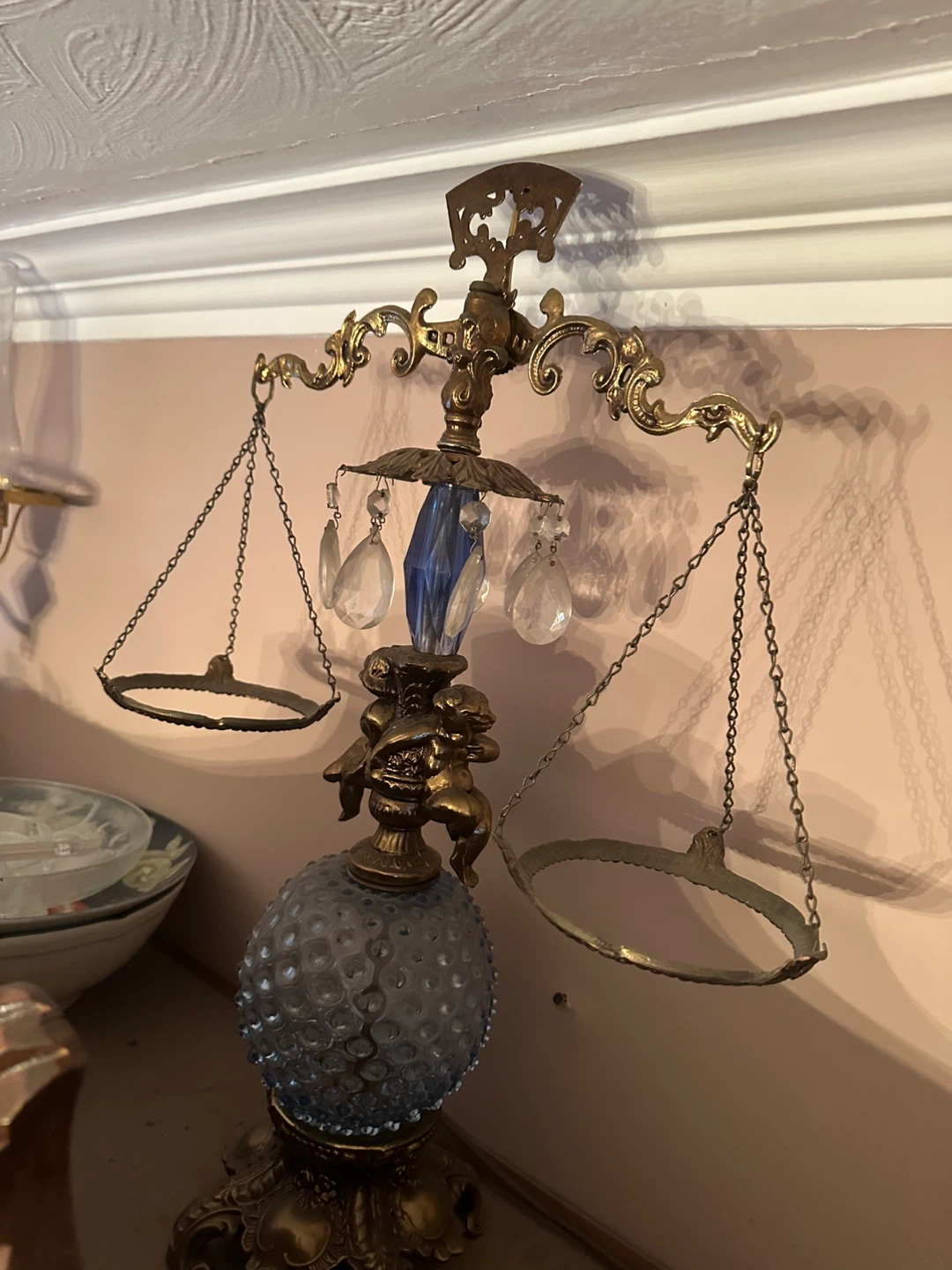 Decorative Brass and Crystal Scale