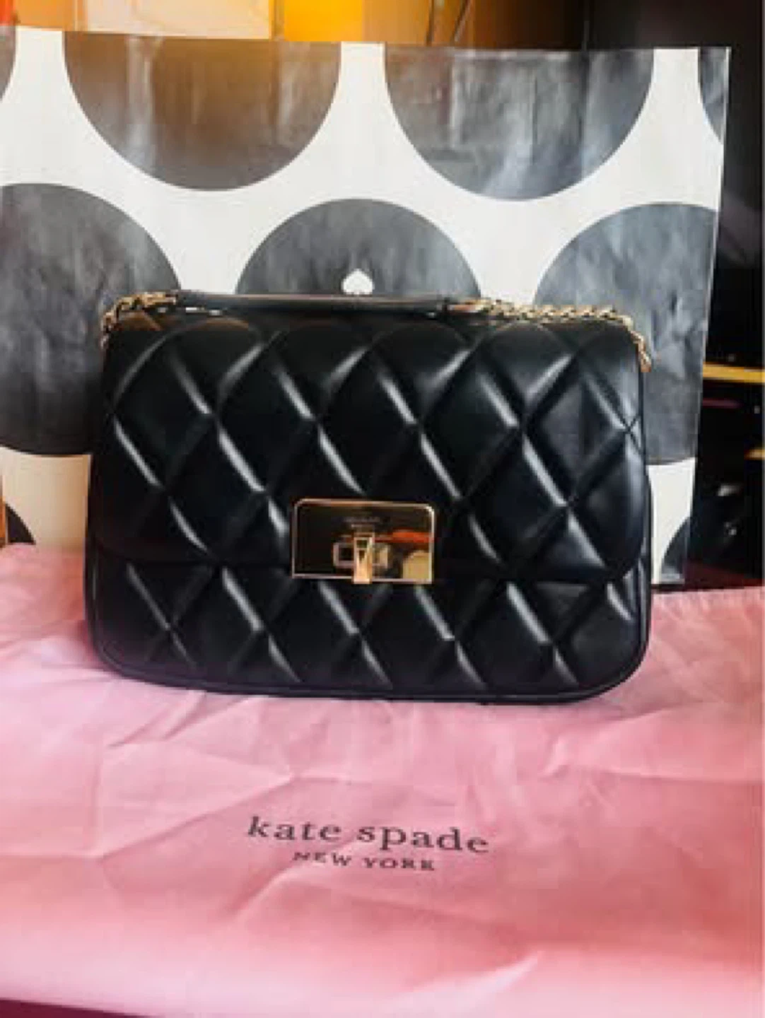 Kate Spade New York Quilted Black Leather Shoulder Bag - photo 5
