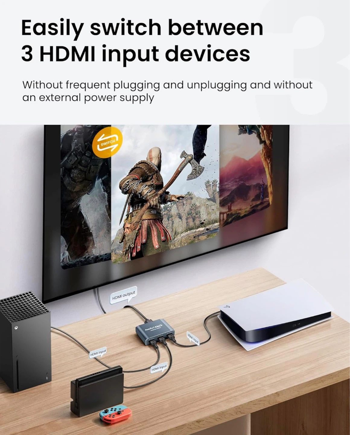Avedio Links 3-in-1 Out HDMI Switch - photo 5
