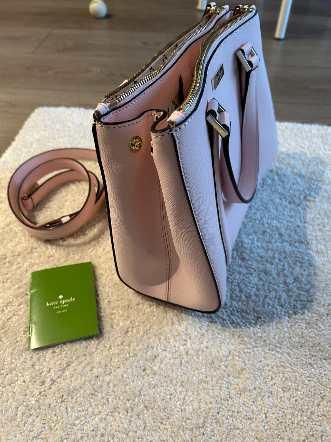 Kate Spade Pink Leather Satchel Handbag with Strap - photo 2