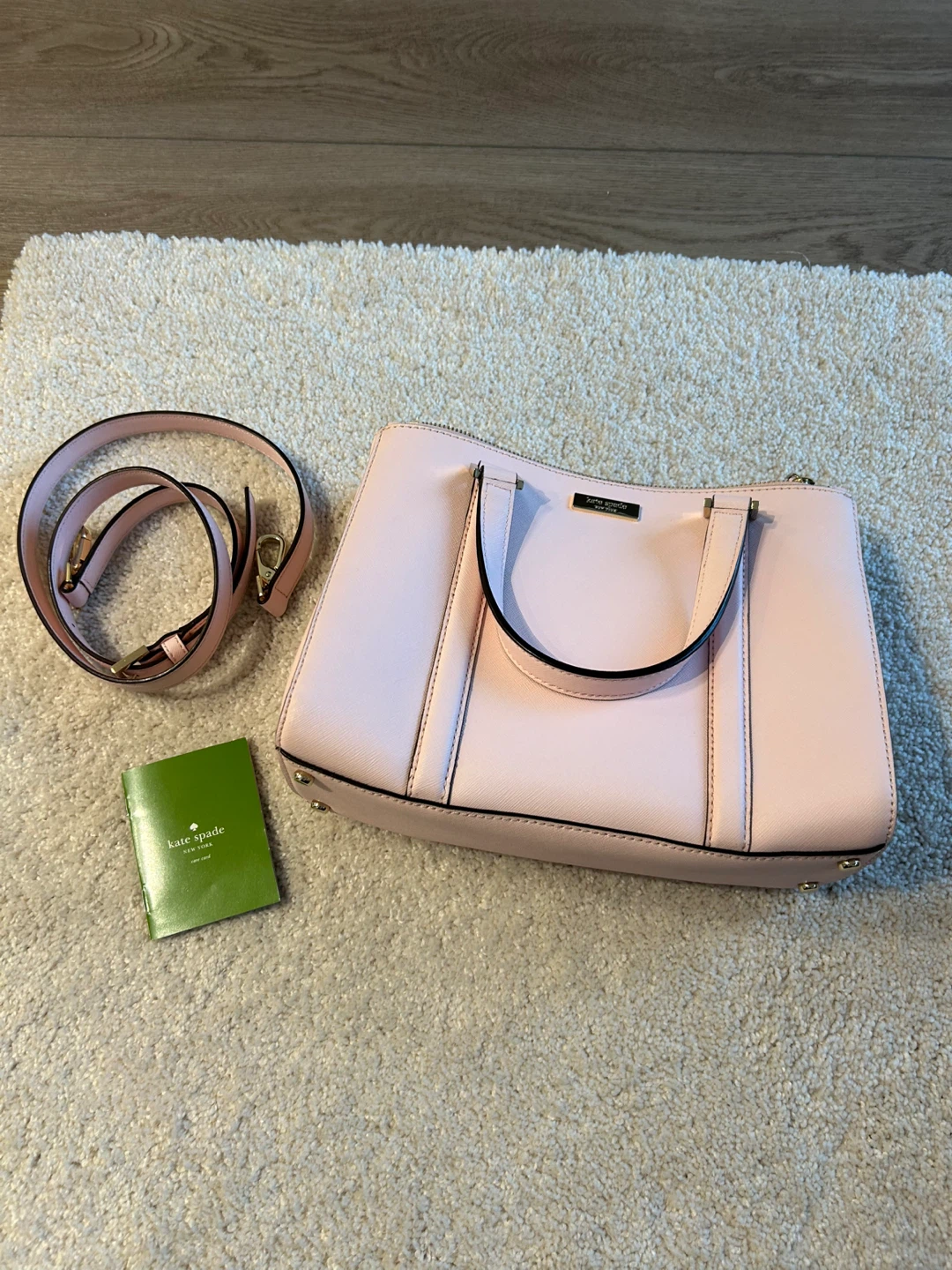 Kate Spade Pink Leather Satchel Handbag with Strap