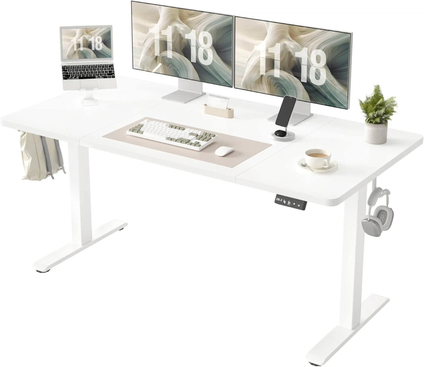 White Electric Standing Desk - photo 4