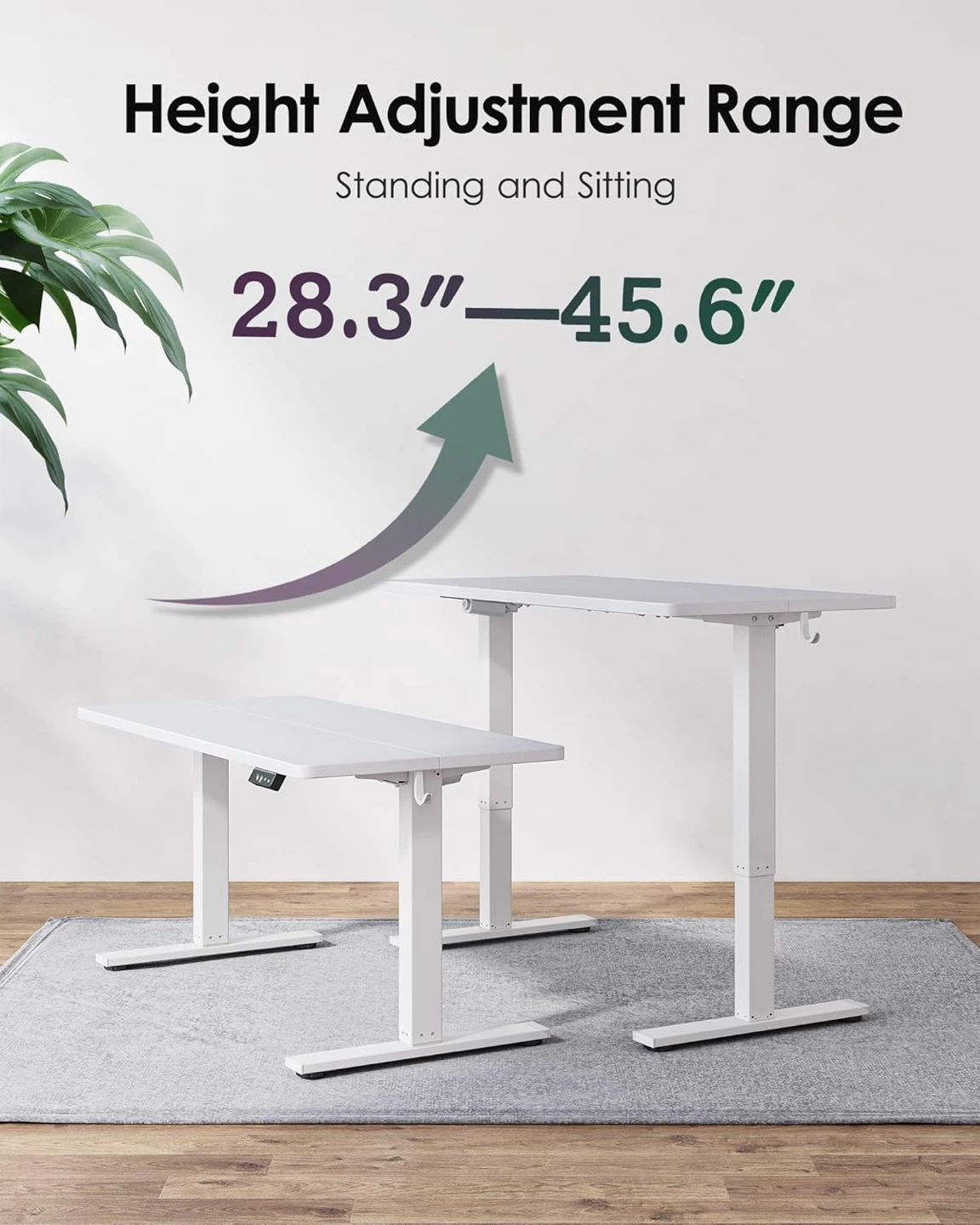 White Electric Standing Desk