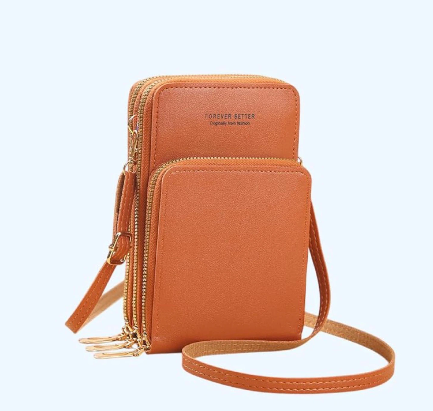 Forever Better Small Cell Phone Crossbody Bag - Brown