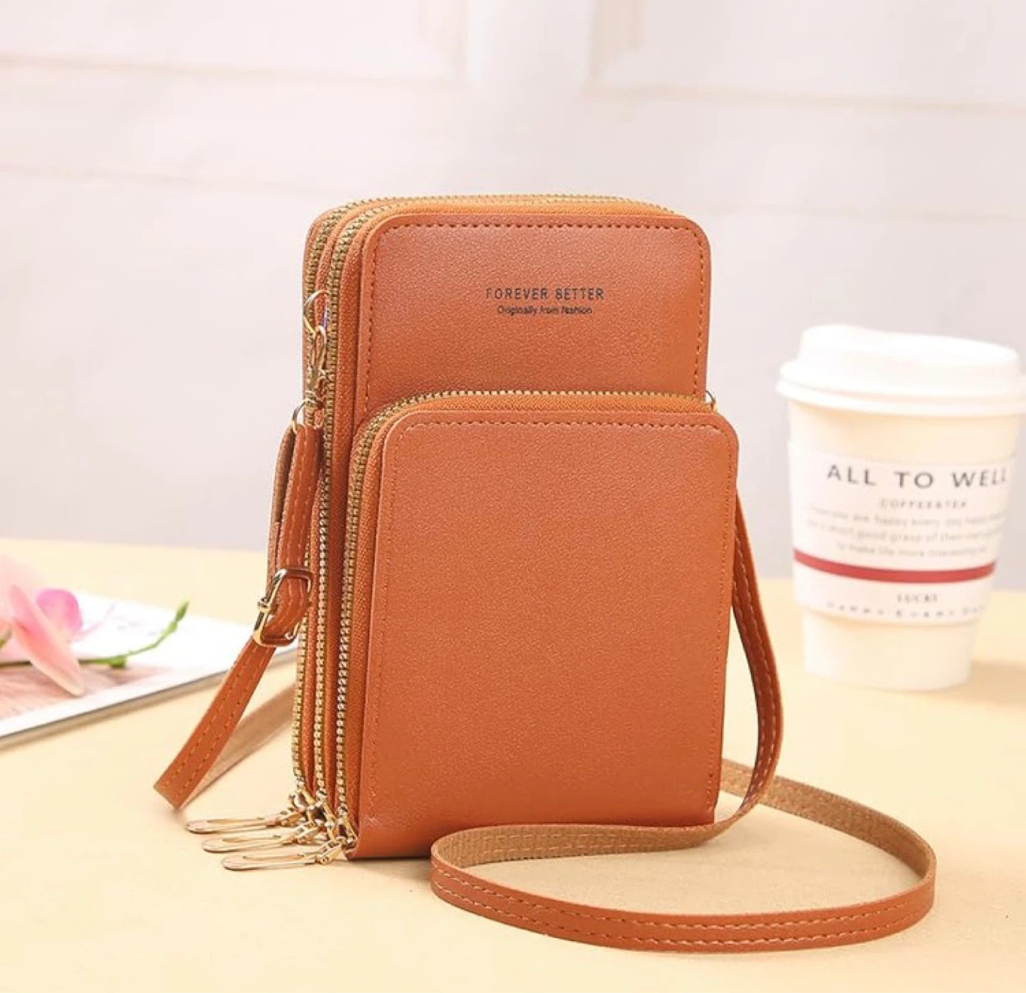 Forever Better Small Cell Phone Crossbody Bag - Brown - photo 2