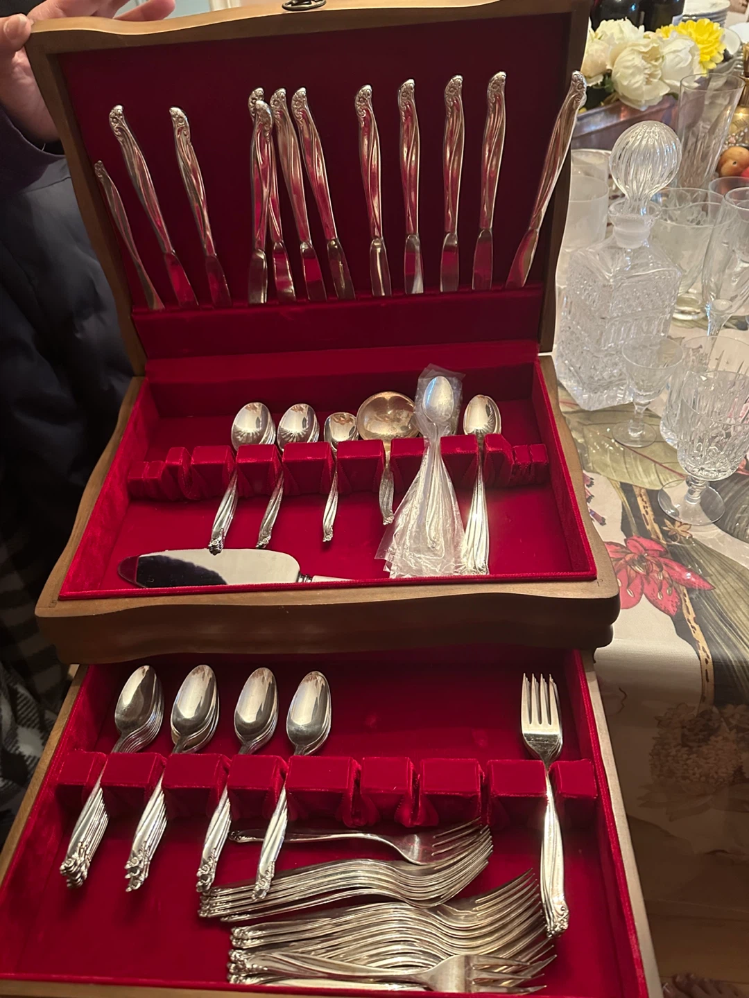 Silver Plated Cutlery Set in Wooden Box