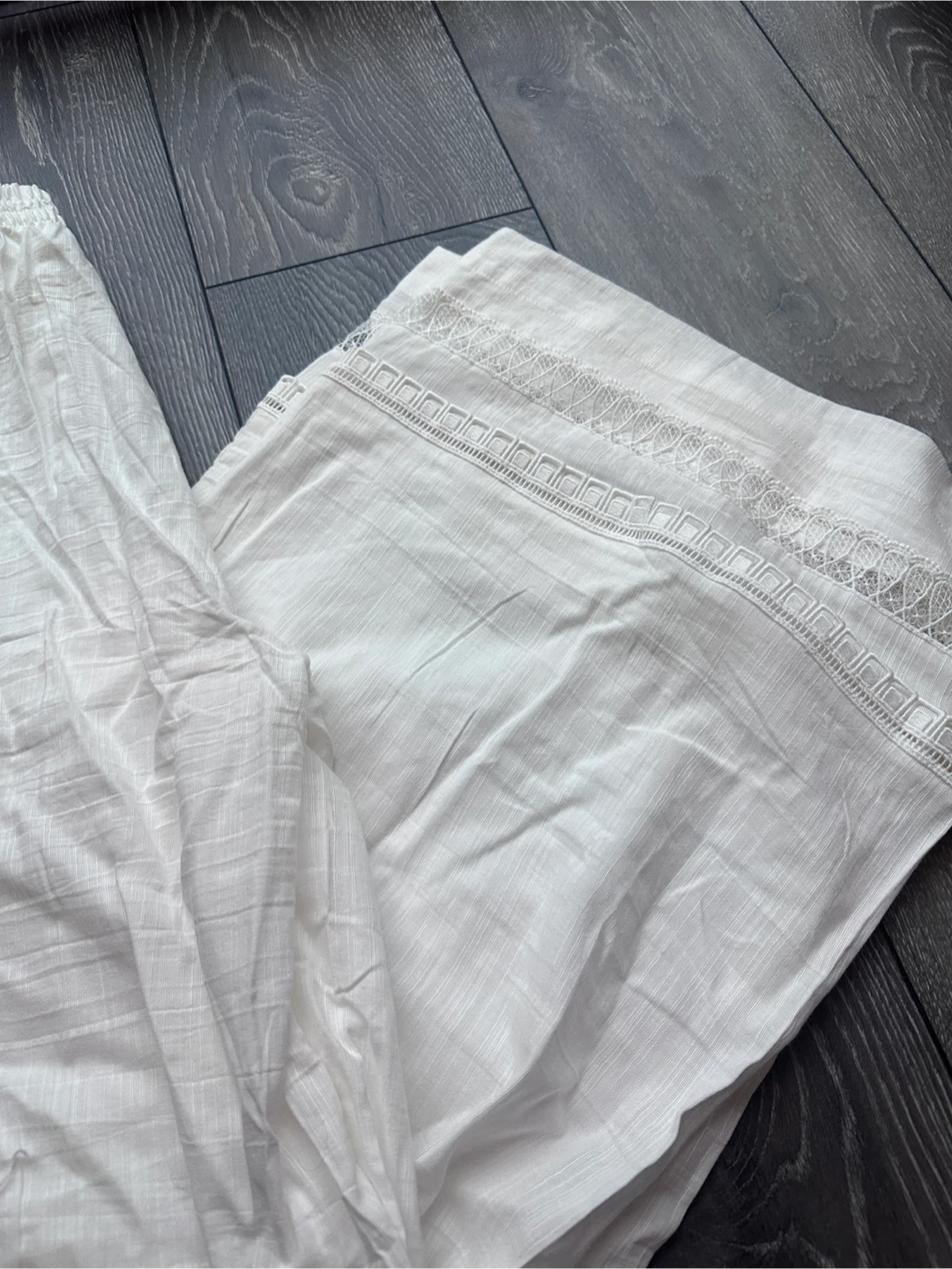 Women’s White Wide-Leg 100% Cotton Pants - M - photo 3