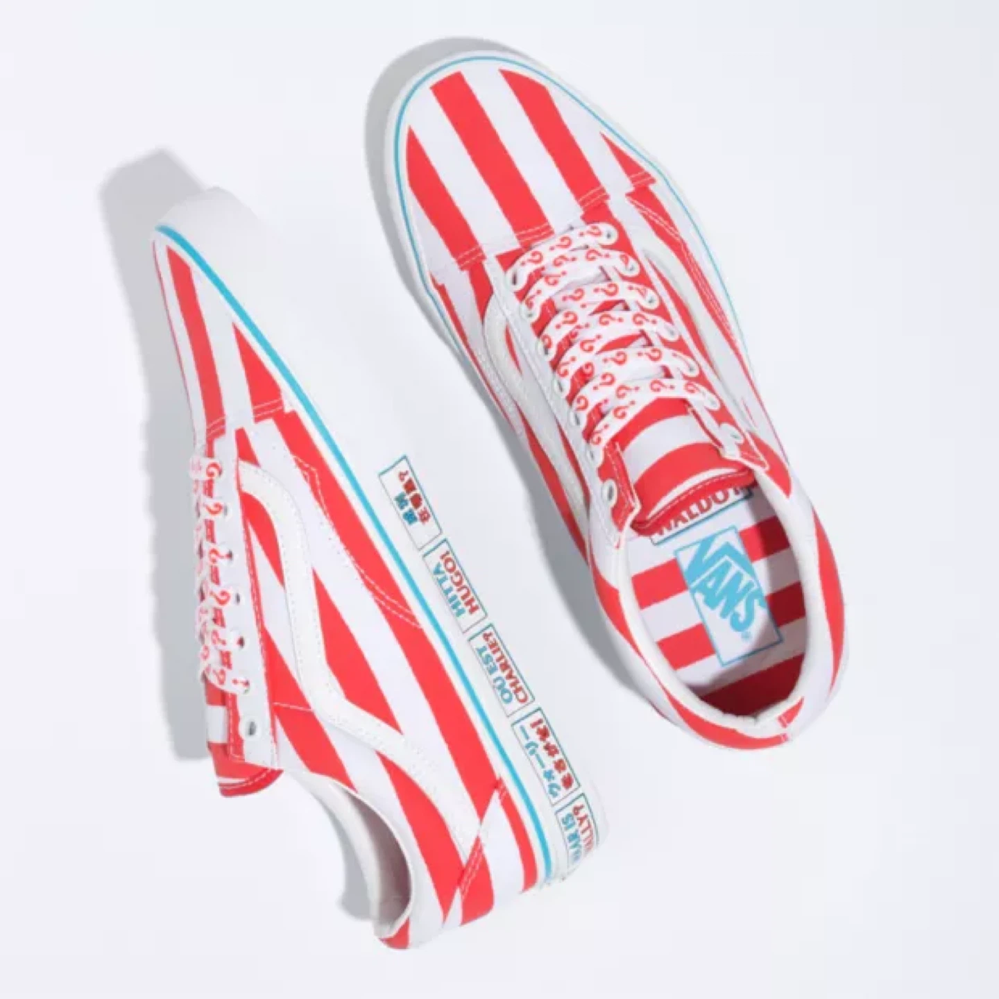 Vans Old Skool "Where's Waldo?" Red & White Stripe Sneakers