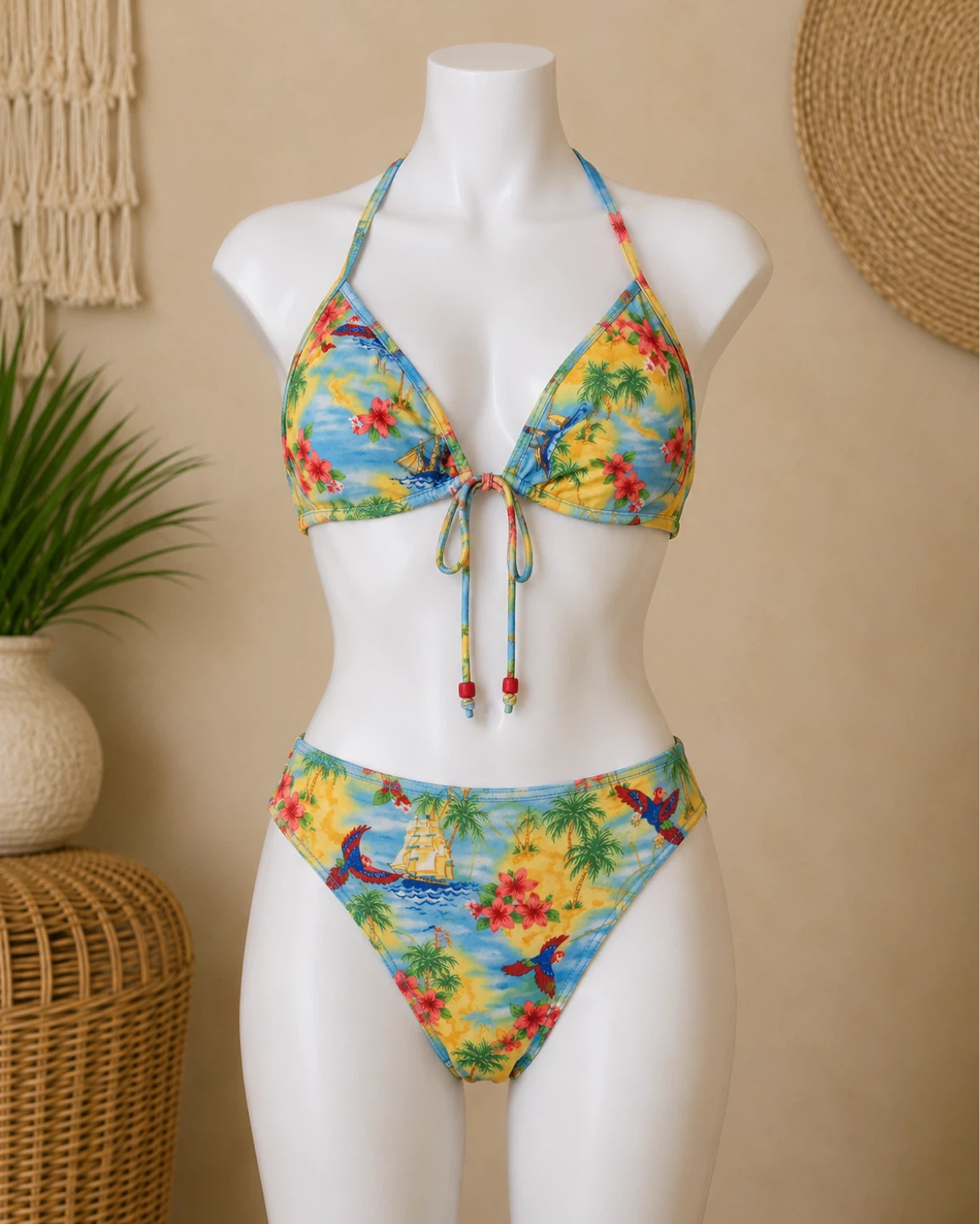 Women's Tropical Print Bikini Set