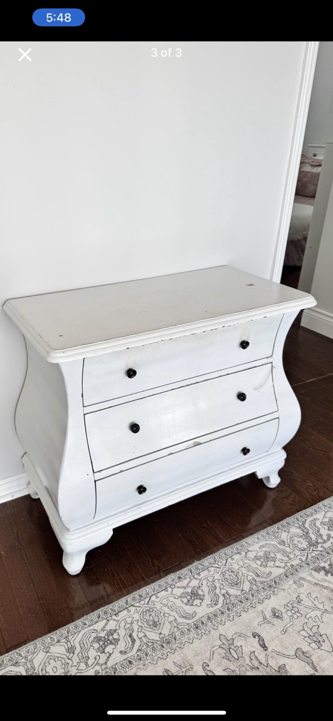 White 3-Drawer Chest