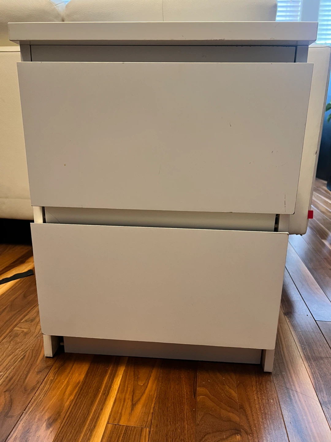 White 2-Drawer Side Table - photo 2