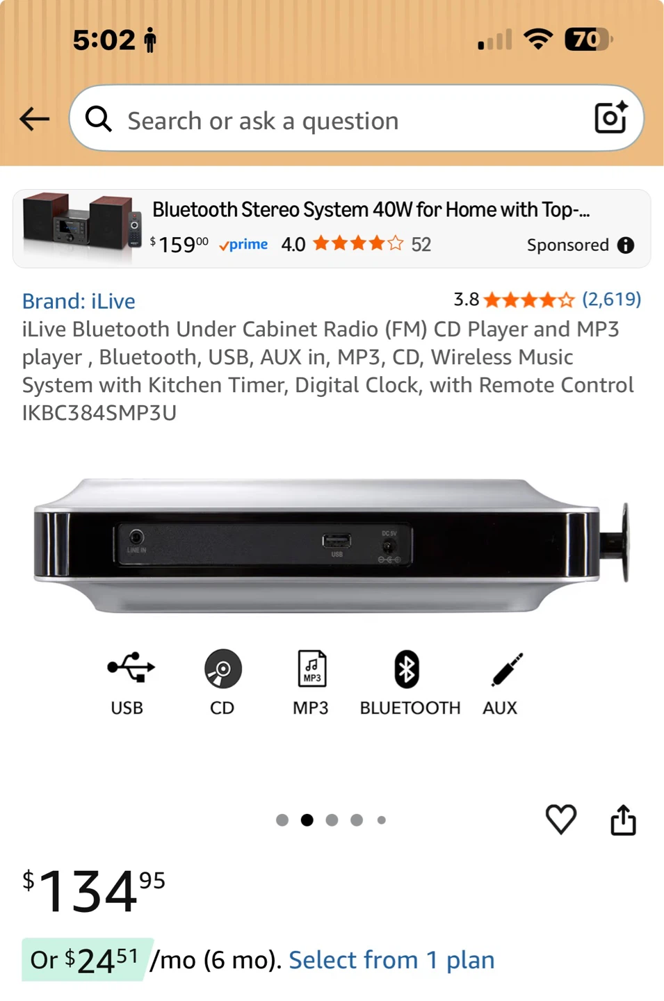 iLive Bluetooth Under Cabinet Radio - photo 5